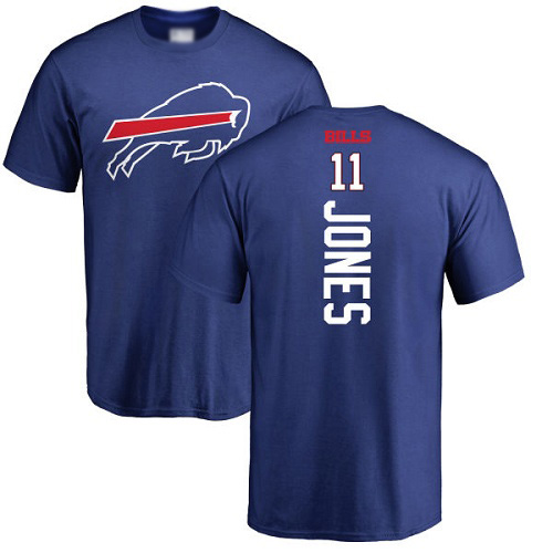 Men NFL Buffalo Bills #11 Zay Jones Royal Blue Backer T Shirt->nfl t-shirts->Sports Accessory